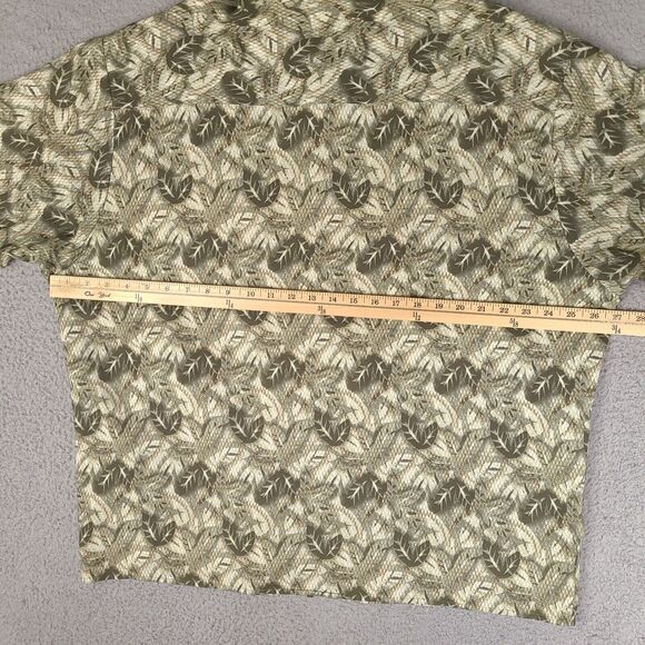 Vintage Manhattan Hawaiian Shirt Mens XL Green Leaves Rayon Button Up - Picture 9 of 12